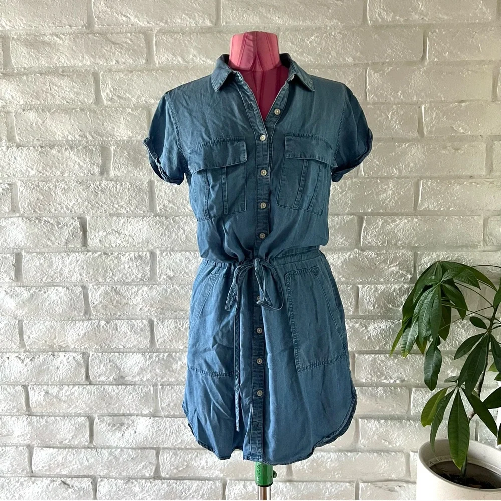 Thread & Supply Denim Shirt Dress Light Blue - Picture 2 of 4